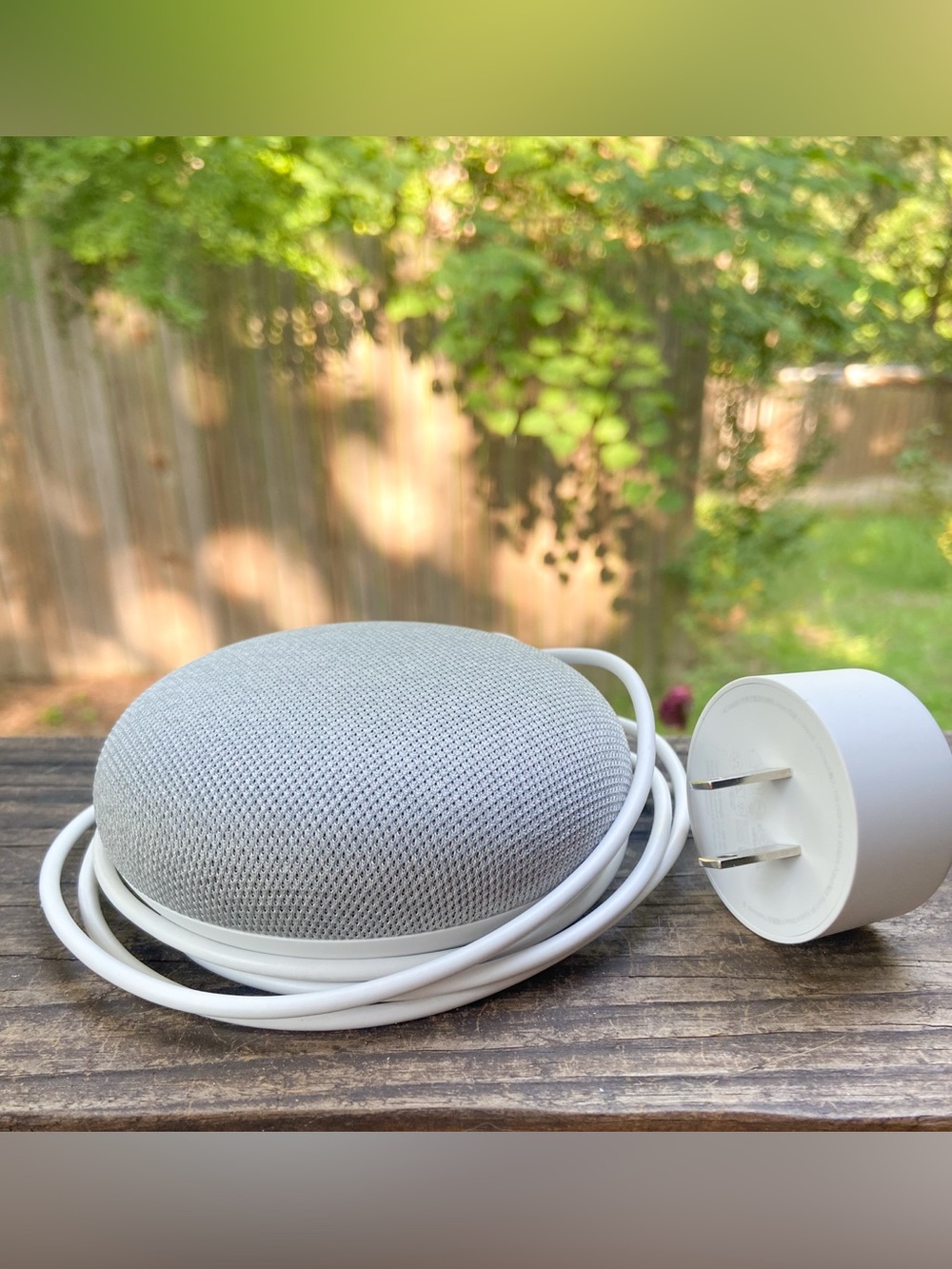Google Home Mini Smart Speaker Chalk Gray (1st Gen) - Tested & Working- Clean
